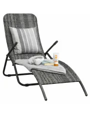 Składany leżak ogrodowy wodoodporny technorattan - Sasanka w sklepie Edinos.pl