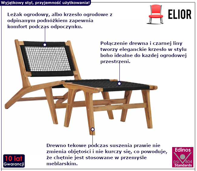 Leżak ogrodowy Azio