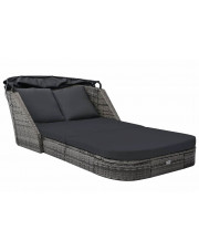 Leżak łóżko ogrodowe z baldachimem Talima - antracytowy