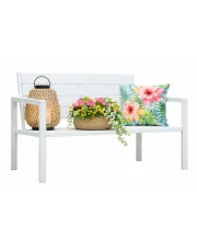 Biała ławka ogrodowa z oparciem - Vesper w sklepie Edinos.pl