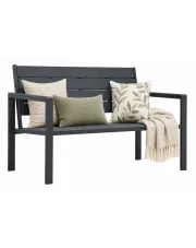 Szara ławka ogrodowa z oparciem - Vesper w sklepie Edinos.pl