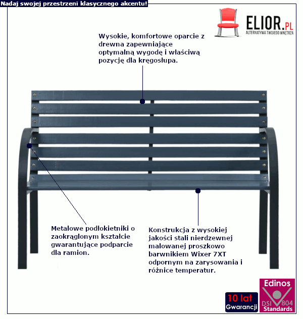 Ławka ogrodowa Iberia: cechy produktu.