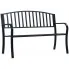 Czarna ławka ogrodowa z okuciem pionowym - Ligurio