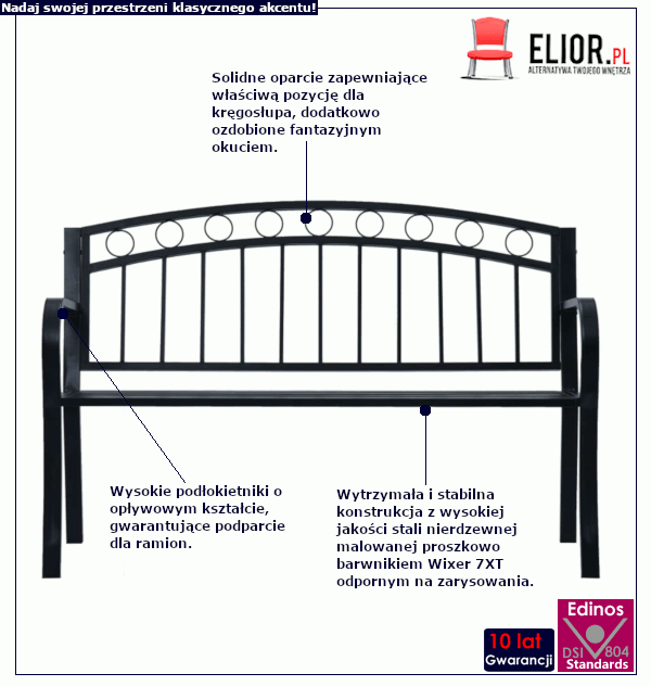Ławka ogrodowa Ligurio: informacje o produkcie