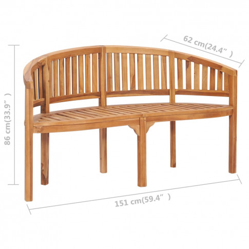 Wymiary drewnianej ławki ogrodowej Claire 3X