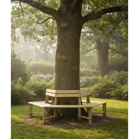 Drewniana ławka pod pień drzewa   Monroi 3X