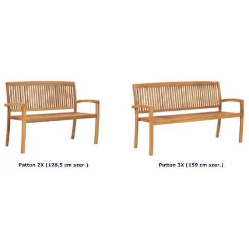 Rozmiary ławki ogrodowej Patton