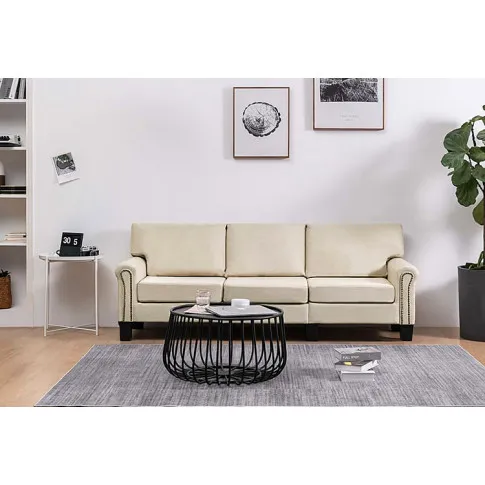 Luksusowa trzyosobowa sofa kremowa Alaia 3X