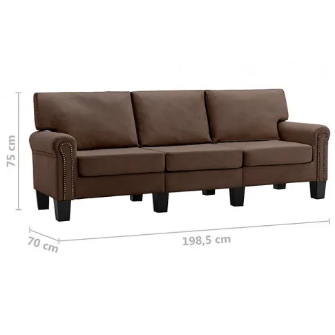 Luksusowa brązowa sofa Alaia 3X