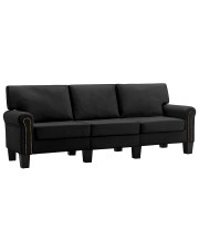 Trzyosobowa czarna sofa - Alaia 3X w sklepie Edinos.pl
