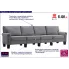 Luksusowa czteroosobowa sofa jasnoszara Alaia 4X