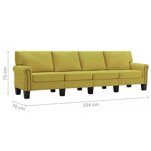 Luksusowa czteroosobowa sofa zielona Alaia 4X