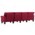 Luksusowa czteroosobowa sofa czerwona Alaia 4X