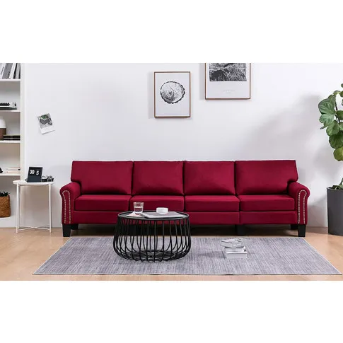 Luksusowa czteroosobowa sofa czerwona Alaia 4X