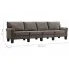 Luksusowa czteroosobowa sofa taupe Alaia 4X 