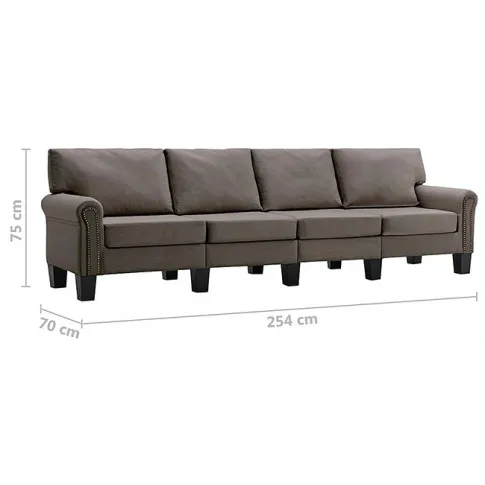 Luksusowa czteroosobowa sofa taupe Alaia 4X 