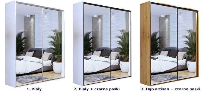 Dostępne warianty szafy przesuwnej Estori 4X