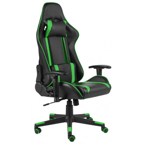Czarno-zielony fotel gamingowy obrotowy Libar