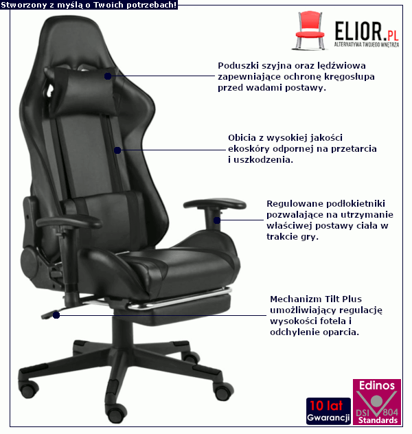 Fotel z podnóżkiem Epic Egra