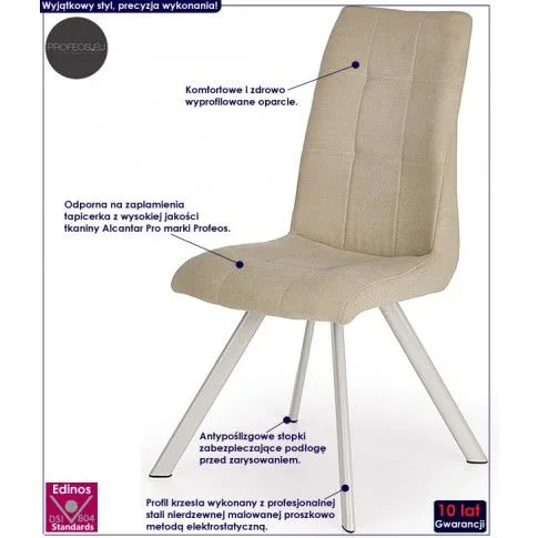 Fotografia Pikowane krzesło Diodor - beżowe z kategorii Strona główna