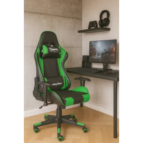 Czarno zielony fotel dla gracza   Zexo