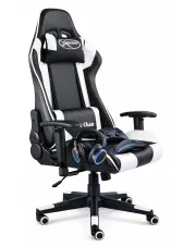 Czarno-biały obrotowy fotel gamingowy - Zexo w sklepie Edinos.pl