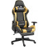 Czarno-złoty fotel gamingowy z podnóżkiem - Divinity