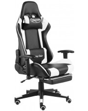 Czarno-biały fotel ergonomiczny dla gracza - Divinity w sklepie Edinos.pl