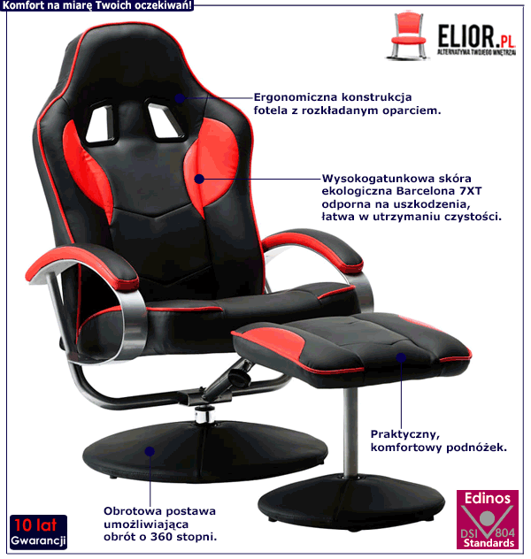 Rozkładany fotel z podnóżkiem Peni