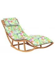 Bujany leżak ogrodowy z litego drewna w kwiaty - Izarra 3X w sklepie Edinos.pl