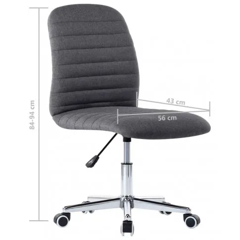 Wymiary szarego fotela obrotowego Carmin