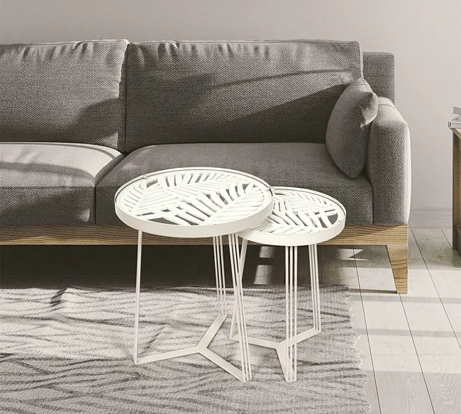 Designerski zestaw dwóch stolików Lattea - biały