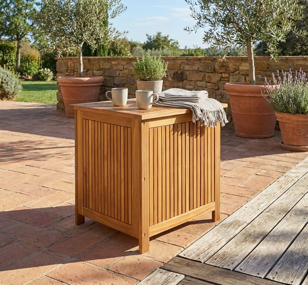 Aranżacja tarasu ze skrzynią ogrodową Meza 2X