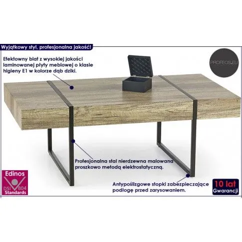 Fotografia Industrialna ława Seram - dziki dąb + czarna z kategorii Ławy i stoliki