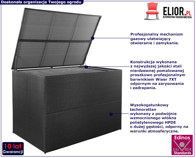 Rattanowa skrzynia do ogrodu Fosta