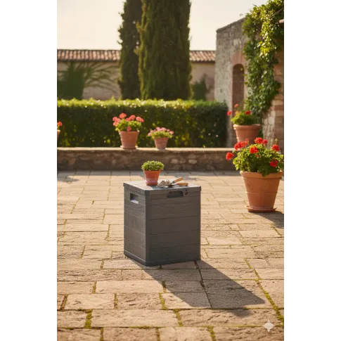 Antracytowa pojemna skrzynia ogrodowa   Flavis 2X