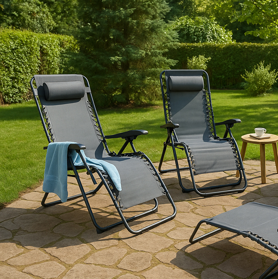 Szare składane krzesło tarasowe Gursel