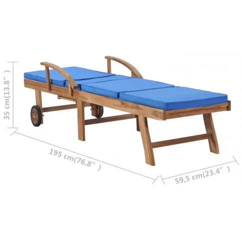 Wymiary niebieskiego leżaka ogrodowego Santori