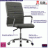 Tapicerowane szare krzesło obrotowe Cameron