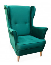 Tapicerowany fotel uszak do salonu - Amiger 2X 40 kolorów w sklepie Edinos.pl