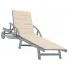 Beżowy leżak ogrodowy na kółkach Solar