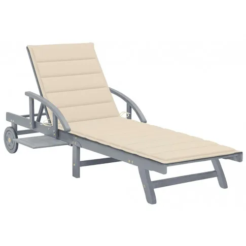 Beżowy, rozkładany leżak ogrodowy Solar