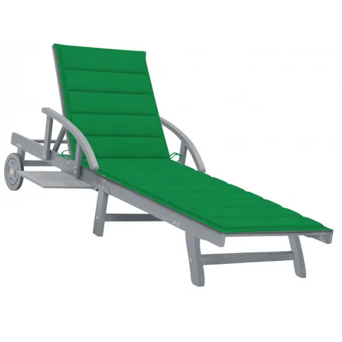 Zielony drewniany lezak ogrodowy Solar