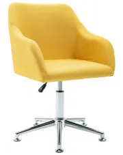 Żółty tapicerowany fotel obrotowy do biura - Dakar w sklepie Edinos.pl