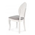 Białe bukowe krzesło medalion z popielatą tapicerką Windsor