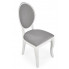 Białe bukowe tapicerowane krzesło medalion Windsor