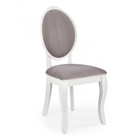 Białe drewniane krzesło medalion Windsor