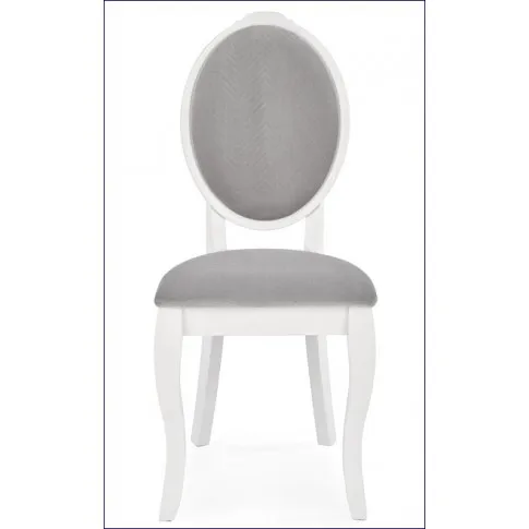 Białe krzesło medalion z popielatym oparciem Windsor