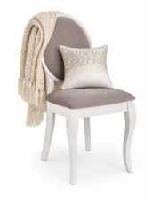 Białe ludwikowskie krzesło medalion - Kitro w sklepie Edinos.pl