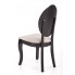 Czarne bukowe krzesło medalion z beżową tapicerką Windsor